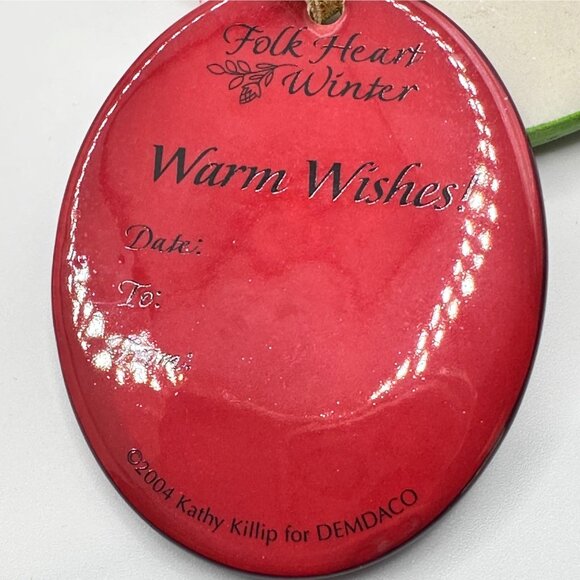 Kathy Killip Christmas Demdaco Ornament Folk Heart Vintage 2004 - Picture 3 of 6